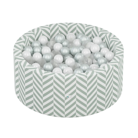 Herringbone Sage Print Ball Pit + 200 Pit Balls