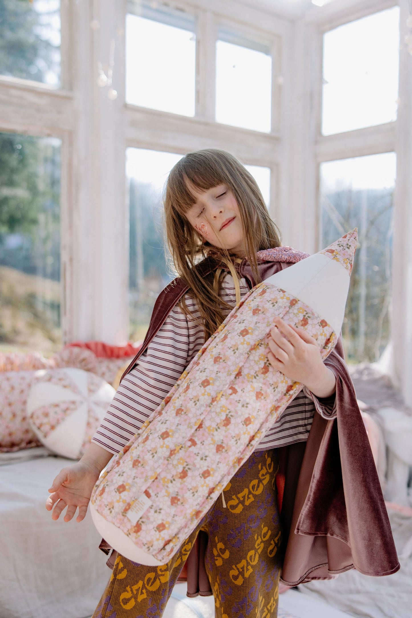 "Spring Garden" Cotton Crayon Pillow