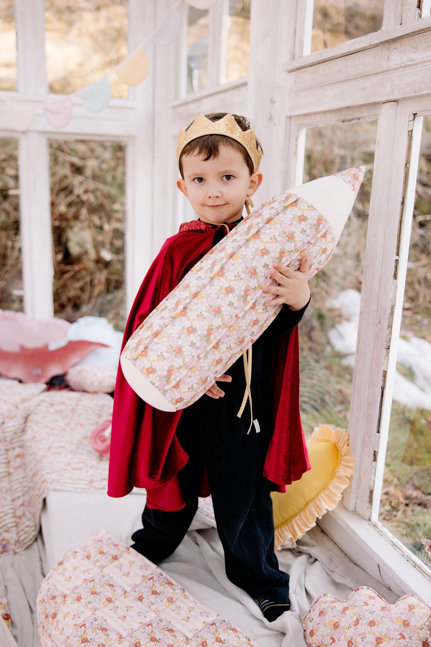 "Green Garden" Cotton Crayon Pillow