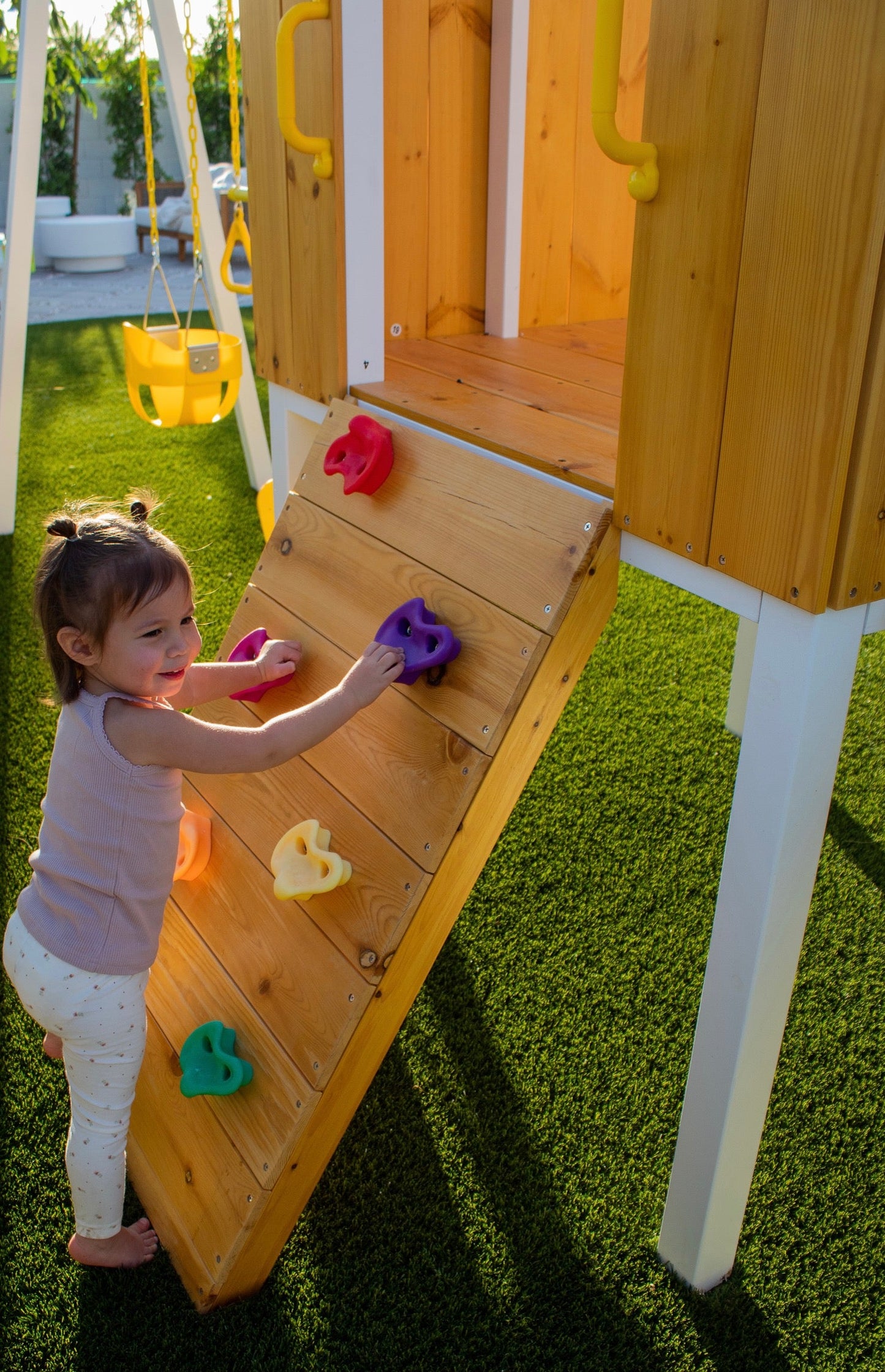 Forest - Modern Backyard Outdoor Swing Set 2 Swings And Trapeze Bar