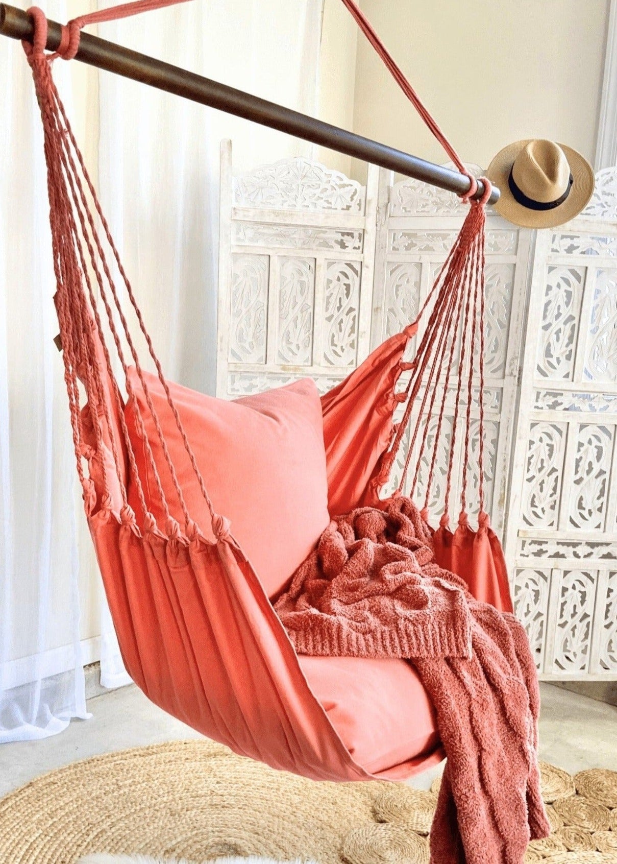 Classic Coral Pink Hammock Chair Swing | CORAL PINK