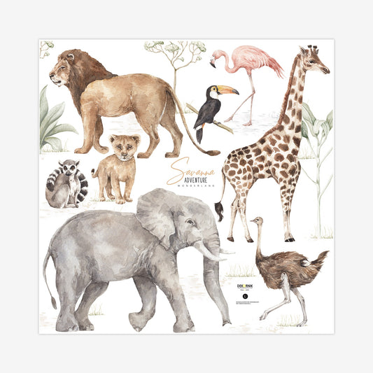 Savanna Animals Wonderland Wall Decal Set