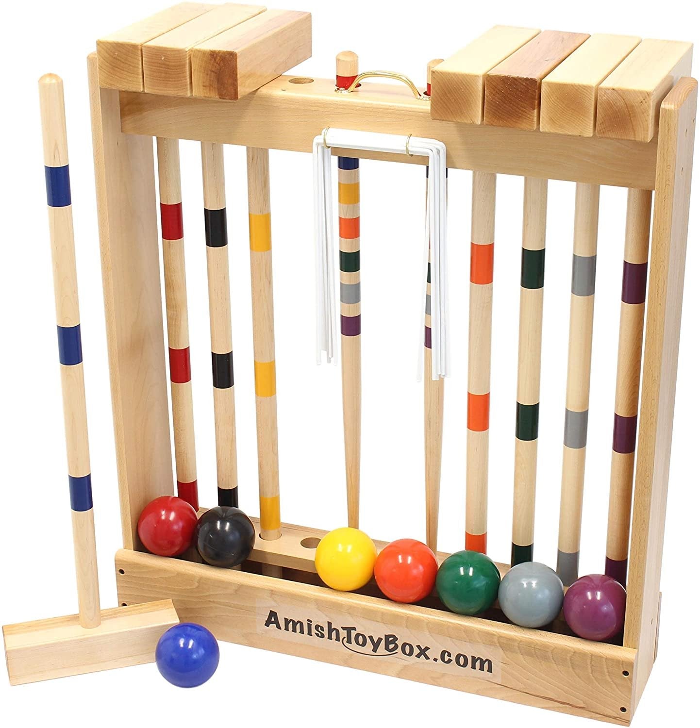 Family Tradition Croquet Set, 8-Player Wooden Croquet Game