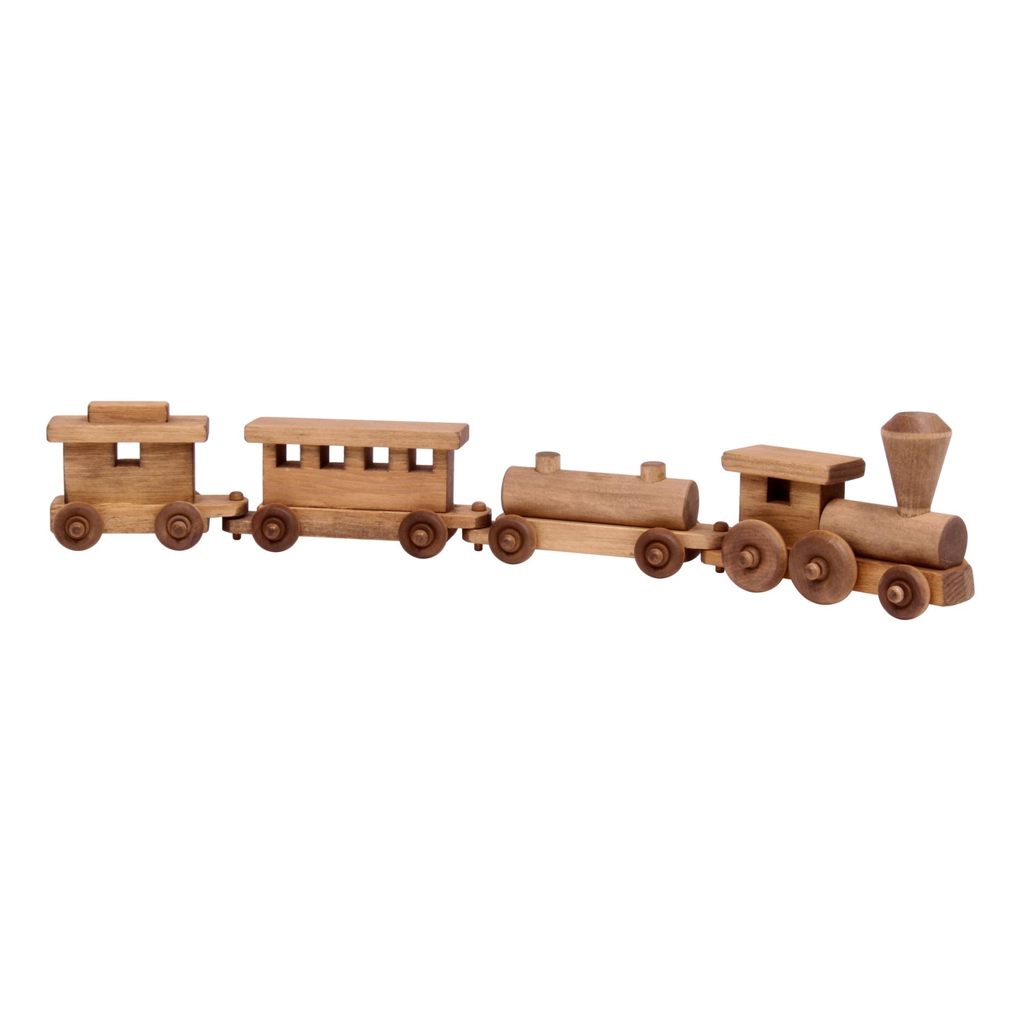 Wooden Toy Train Play Set, 24" Long, Kid-Safe Finish, Amish-Made