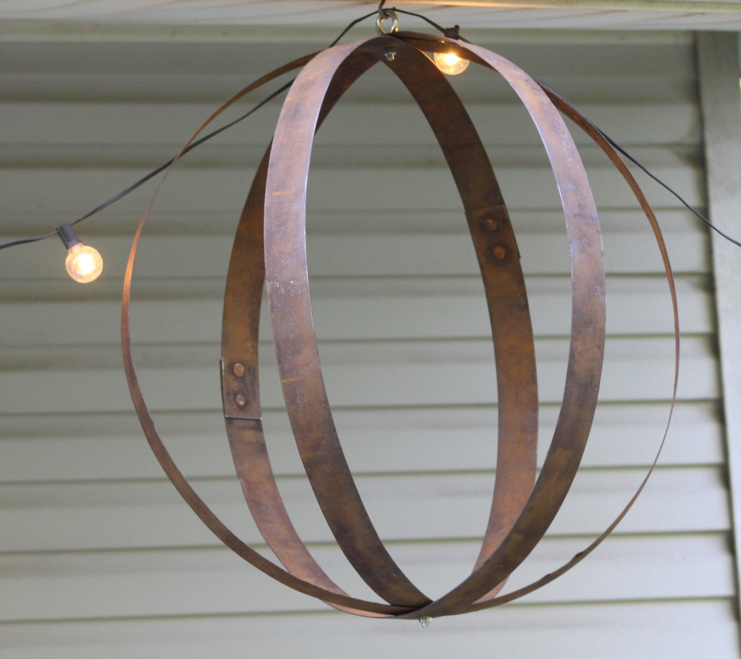 Large 3 Ring Flower Holder, Made With Reclaimed Whiskey Barrel Rings