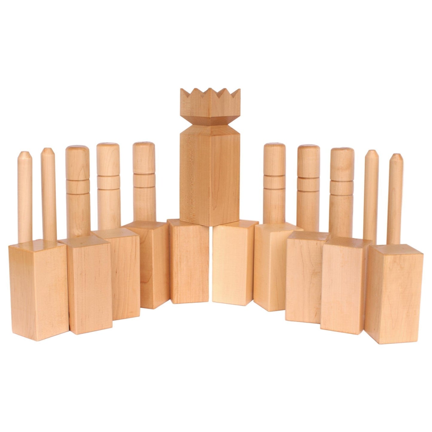 Amish-Made Deluxe Maple Hardwood Kubb Game with Protective Finish