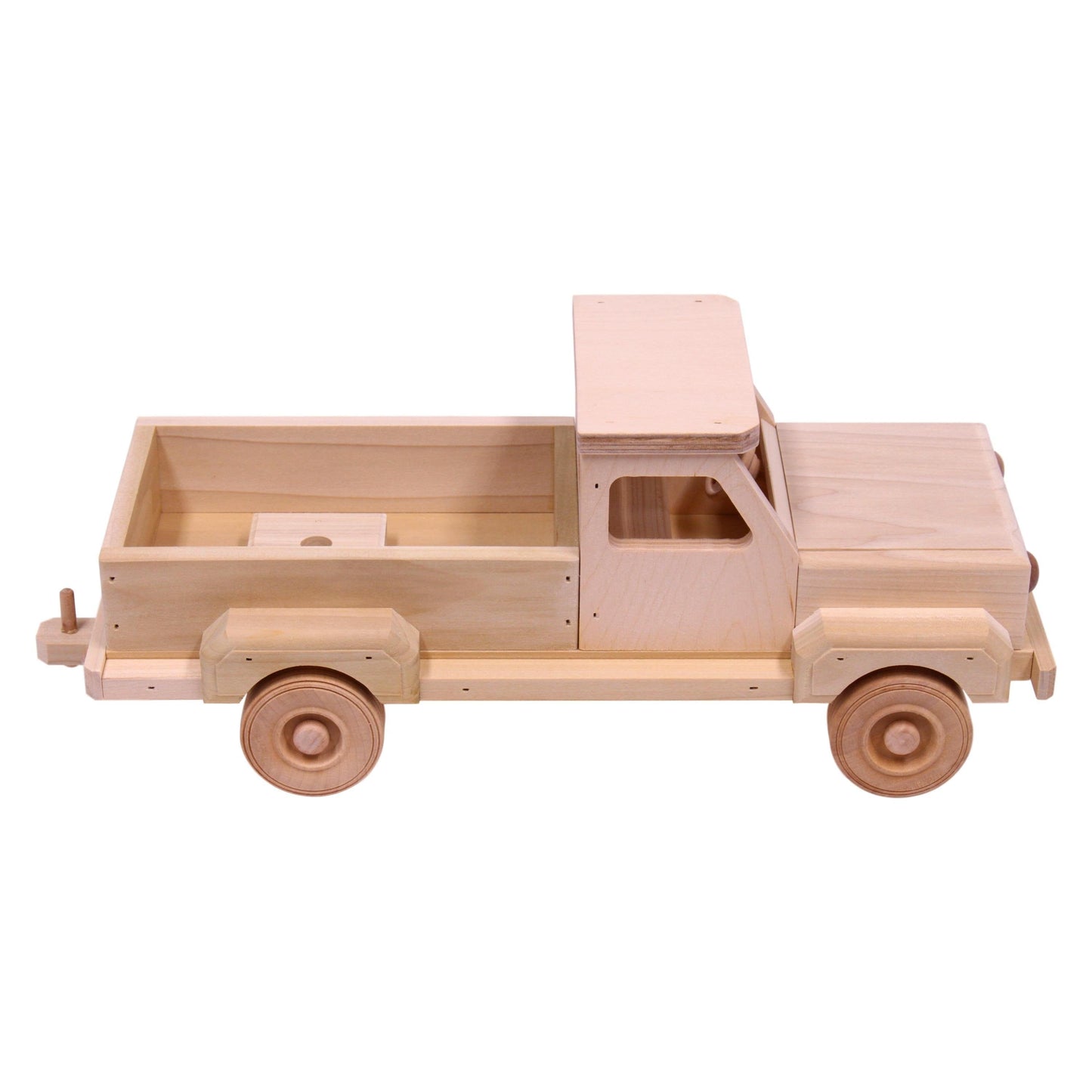 Amish-Made Wooden Pickup Truck Toy, Unfinished Wood