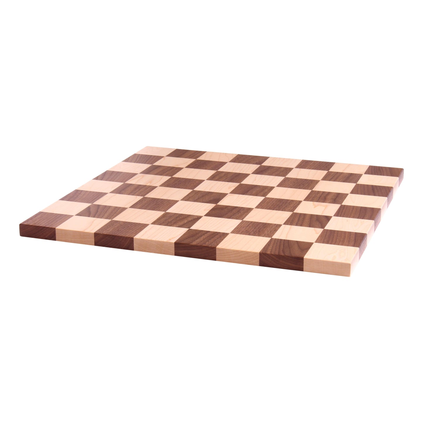 Maple/Walnut Hardwood 18" Chess and Checkers Wooden Game Board