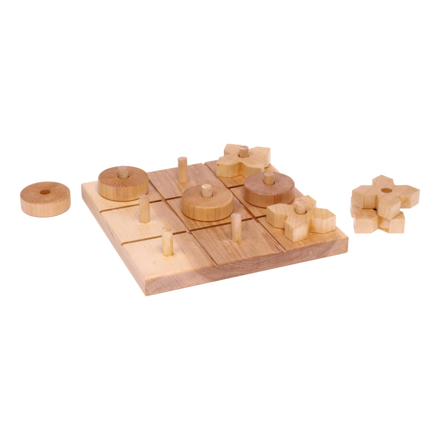 Wooden Tic Tac Toe Game With 8 Wooden X and O Game Pieces, Amish Made