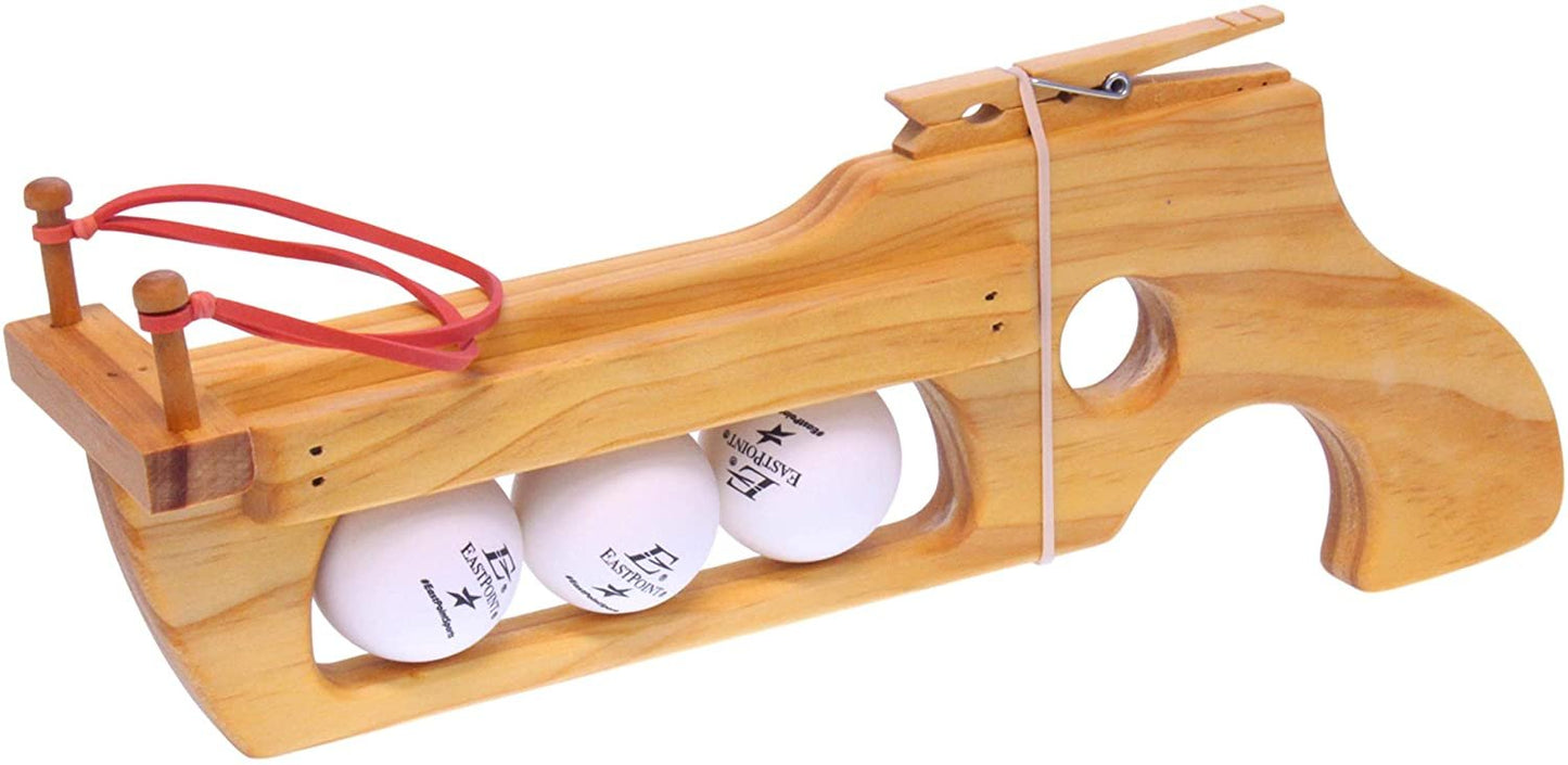 Amish-Made Wooden Ping-Pong Rubberband Gun Toy
