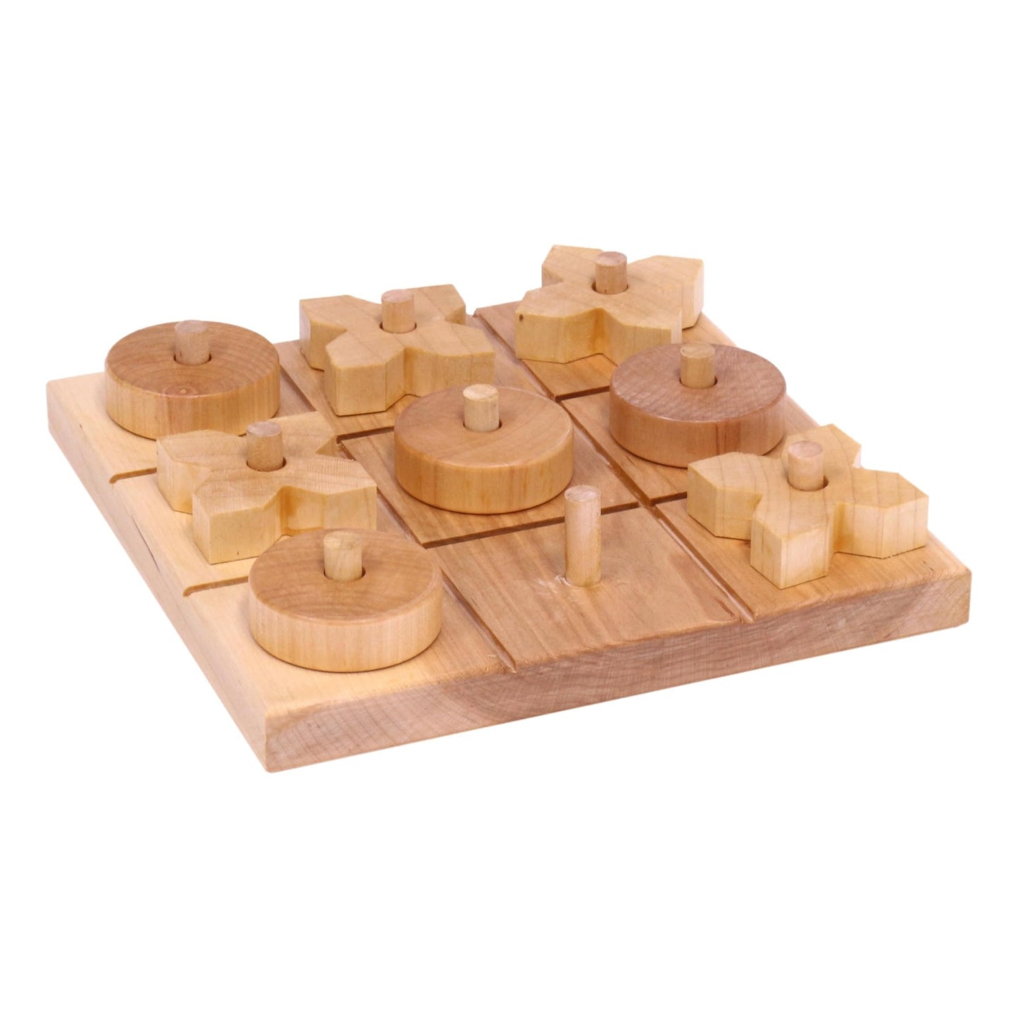 Wooden Tic Tac Toe Game With 8 Wooden X and O Game Pieces, Amish Made