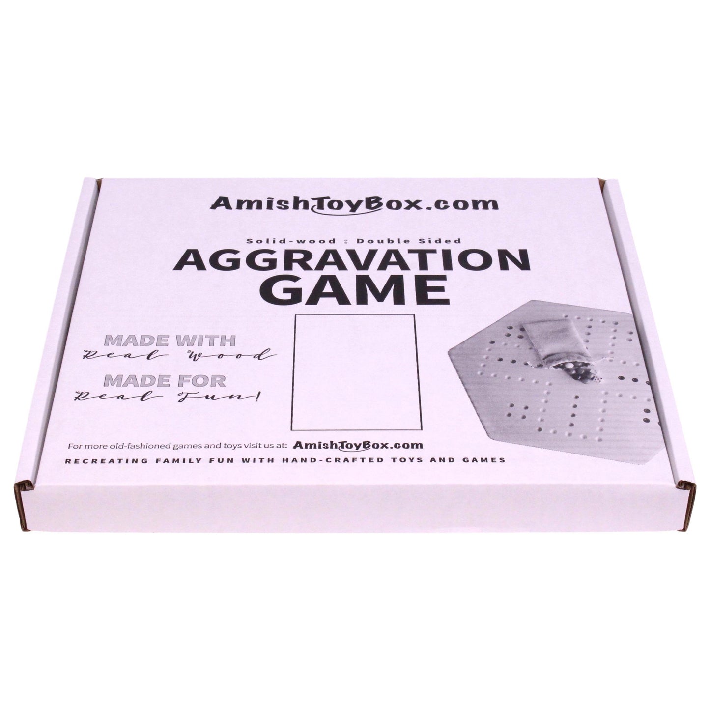 Solid Oak 16" Wide Aggravation Game, Unpainted Holes