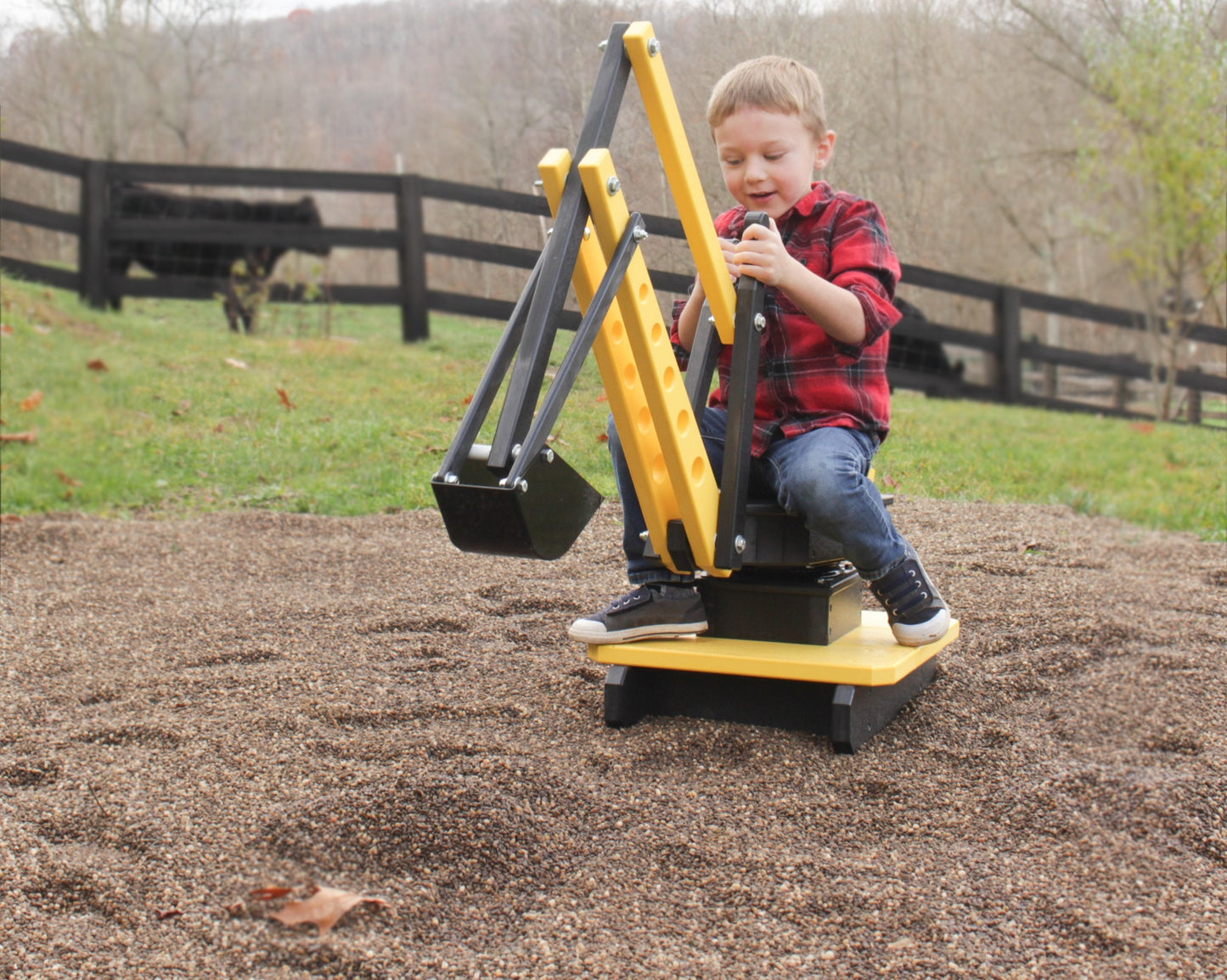 Sand Digger Excavator Toy, with Movable Levers and Metal Digging Bucket