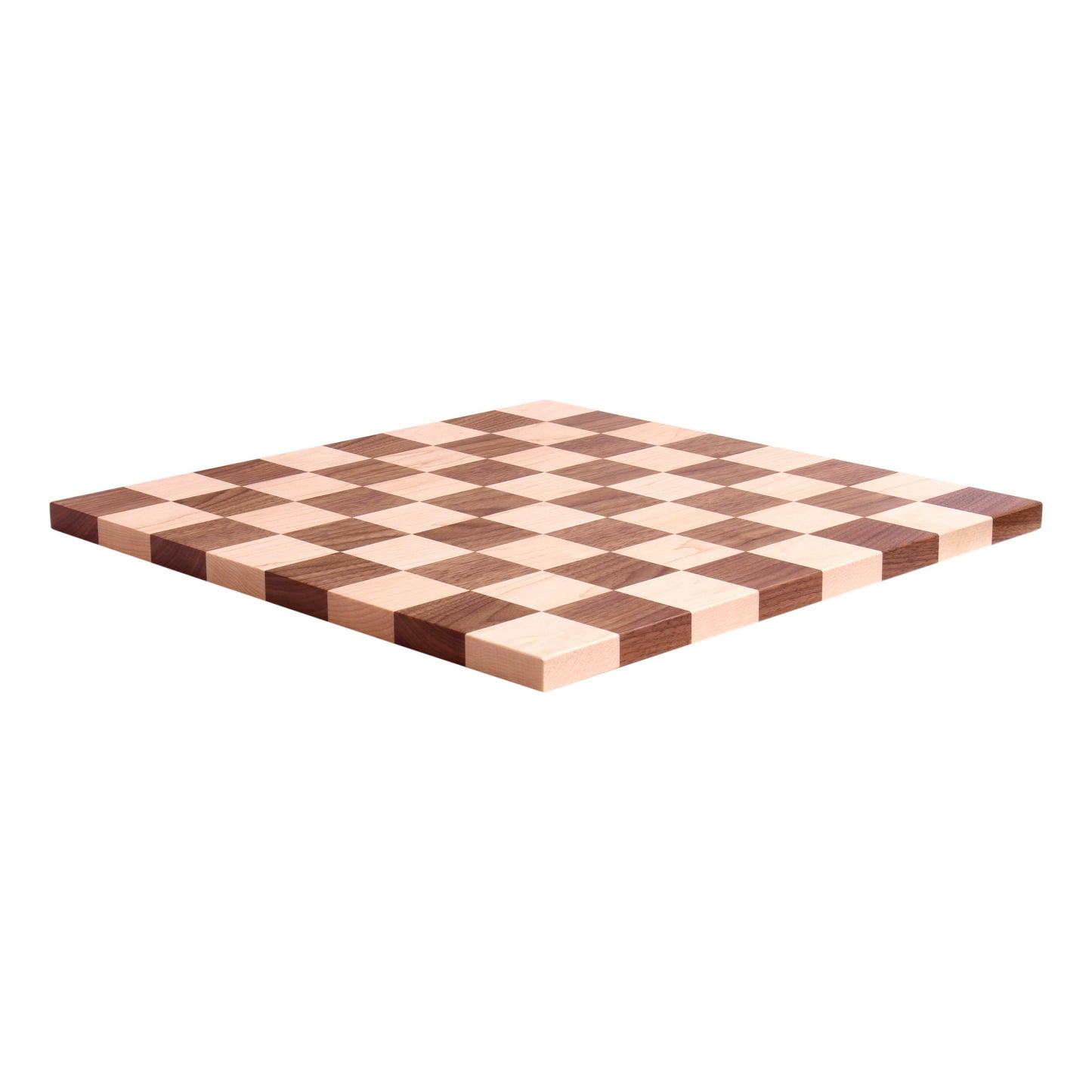 Maple/Walnut Hardwood 18" Chess and Checkers Wooden Game Board