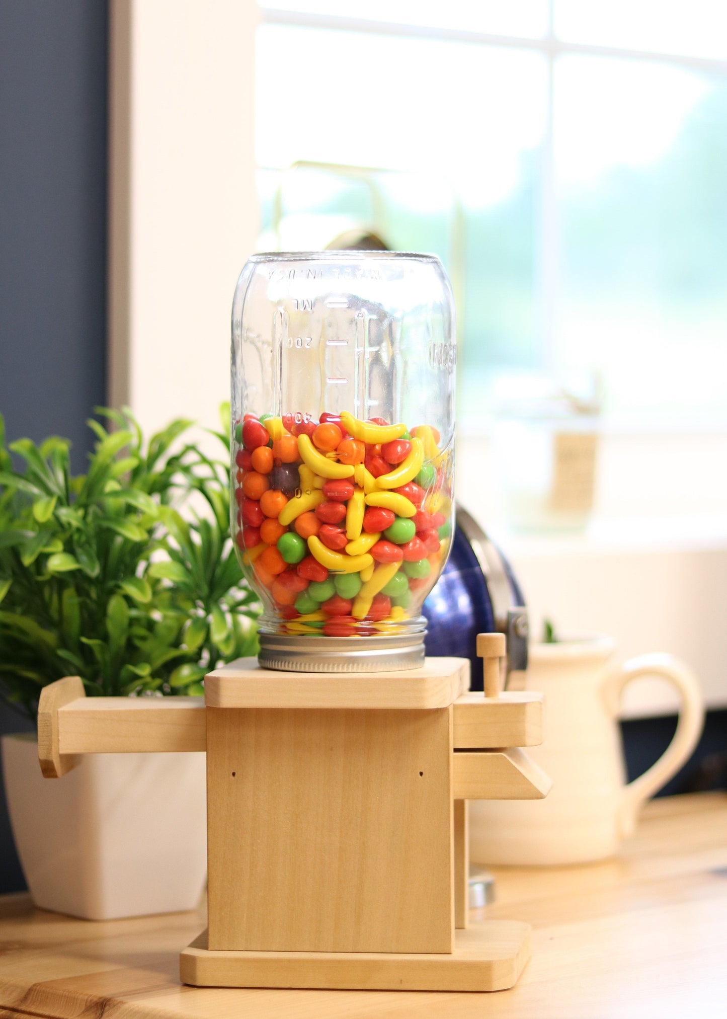 Jar Candy Dispenser, Great for M&M's, Peanuts, or Jelly Beans