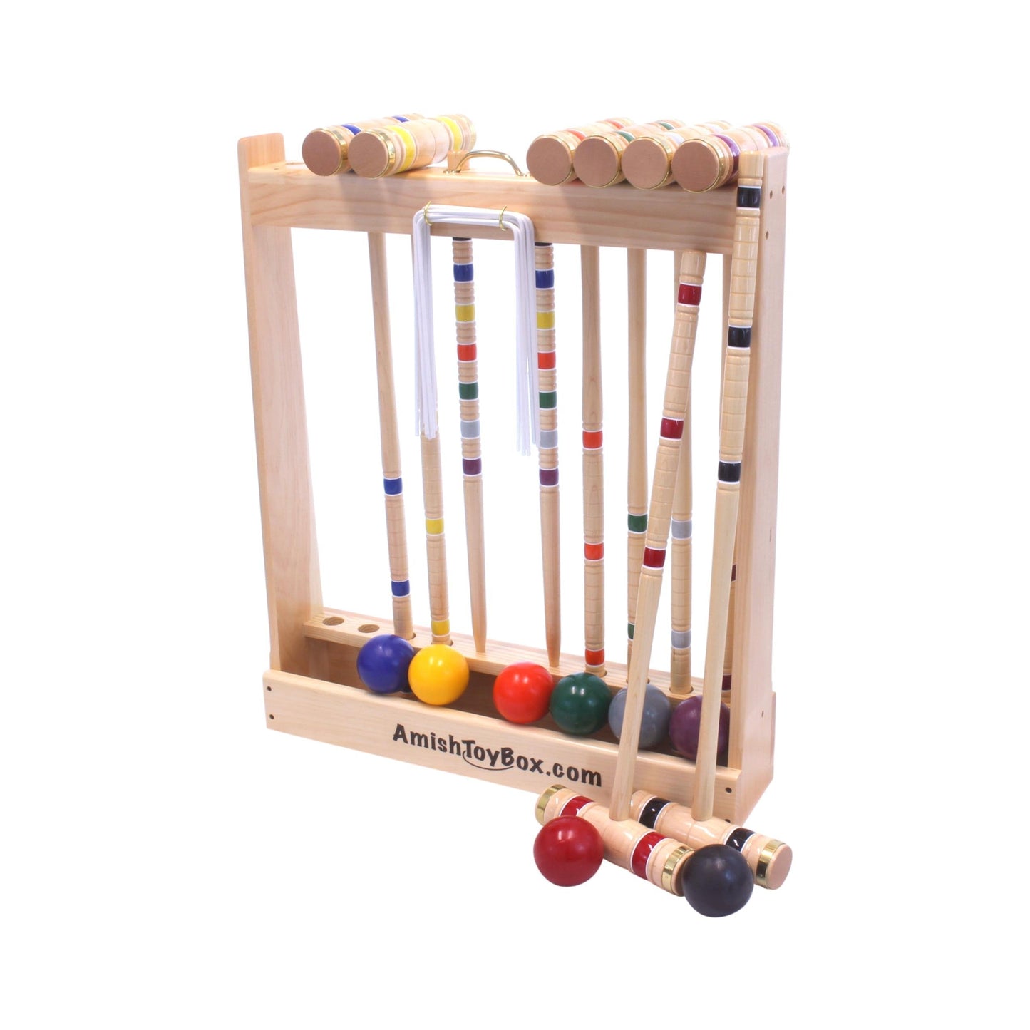 Deluxe 8-Player Croquet Game Set, Wooden Holder or Duffel Carry Bag