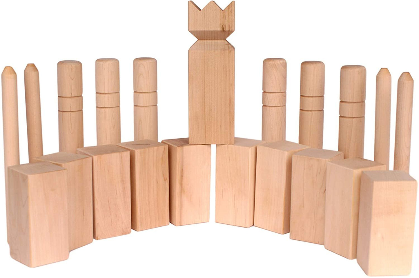 Amish-Made Deluxe Hard Maple Wood Kubb Game, Official Size Set