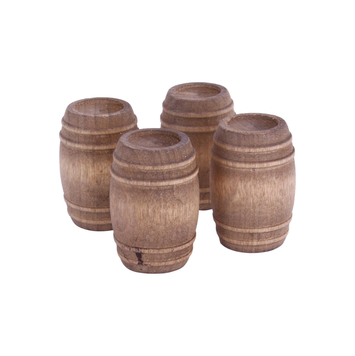 Wooden Semi Truck Toy, Small, With 4 Wooden Drums