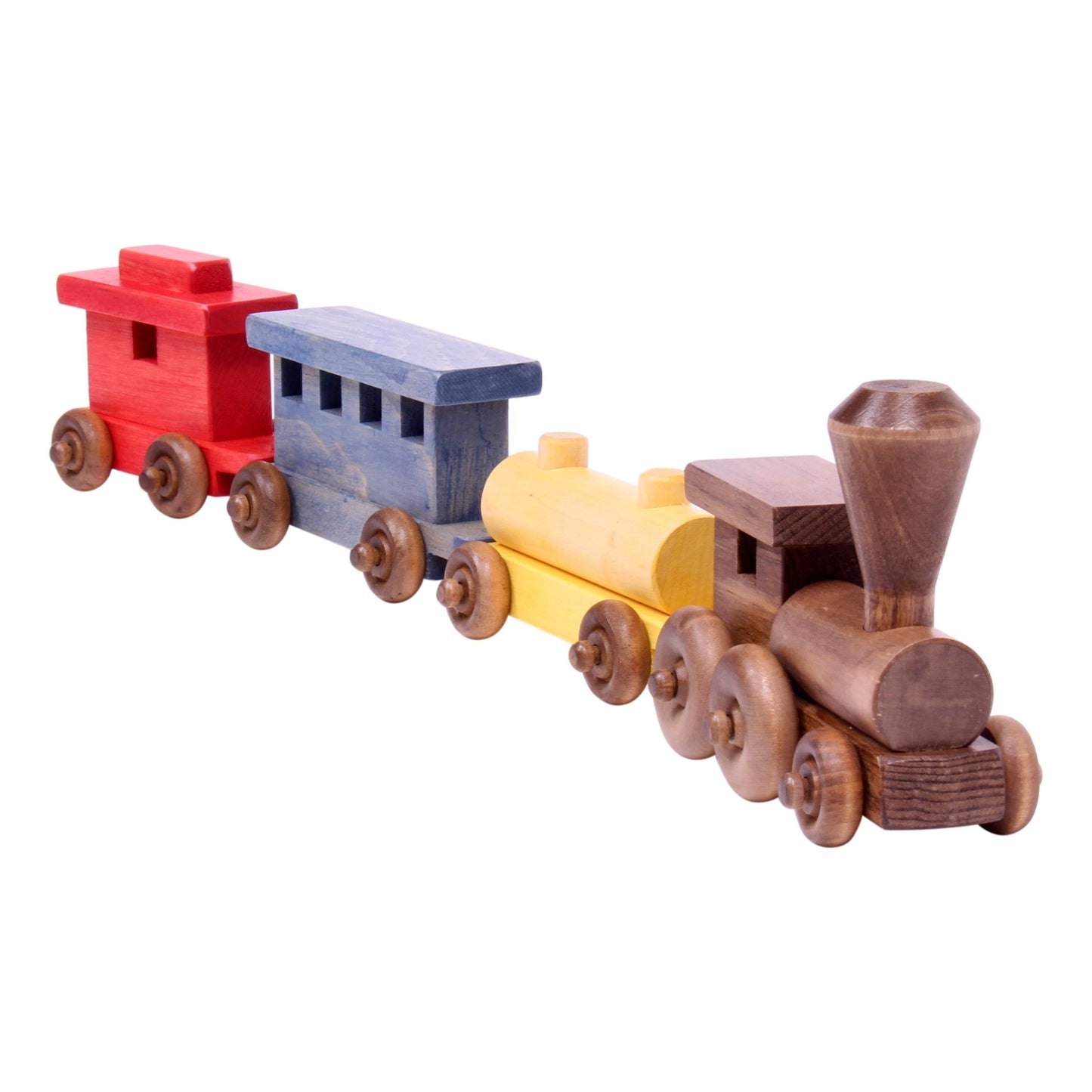 Wooden Toy Train Play Set, 24" Long, Kid-Safe Finish, Amish-Made