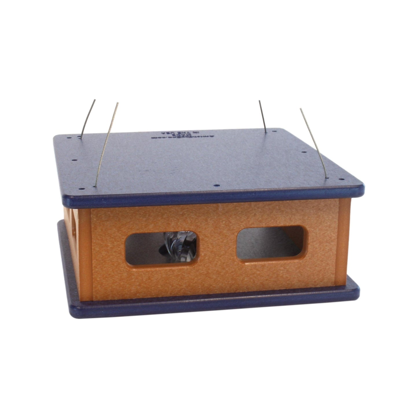 Bluebird Feeder - Hanging Block House Mealworm Feeder for Bluebirds - Amish-Made with Poly Lumber