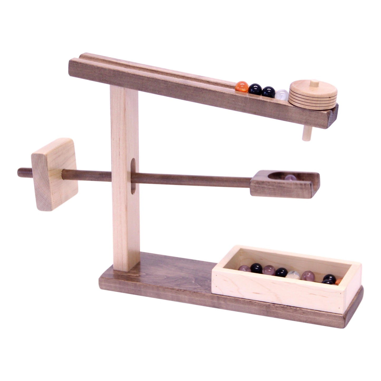 Amish-Made Wooden Marble Machine Toy, Marbles Included