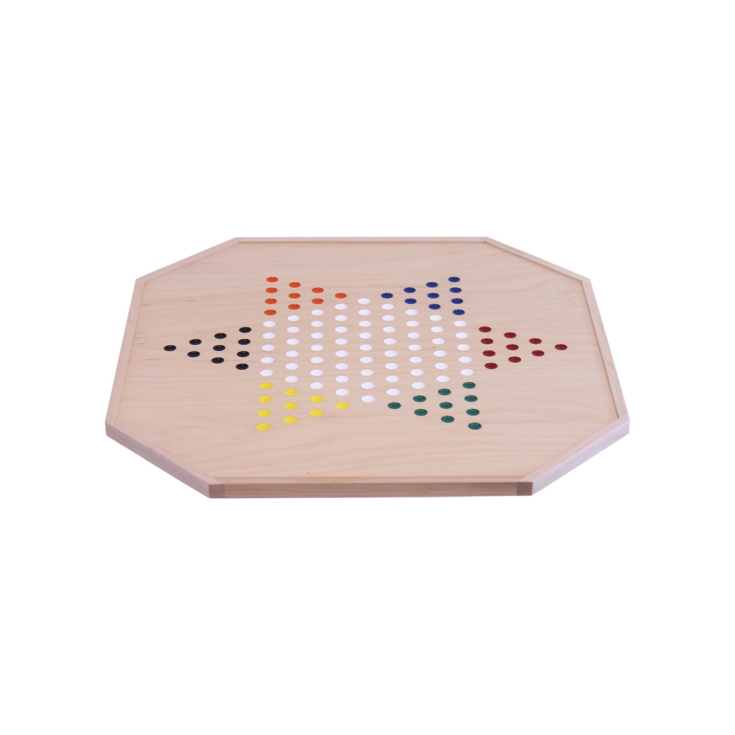 Aggravation and Chinese Checkers Combo Game Board Set - 25" Wide - Maple Wood - with Large 1" Marbles and Dice Included