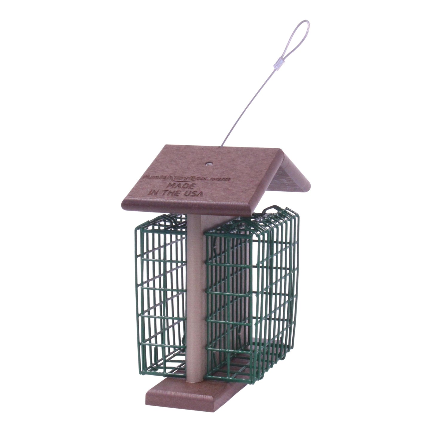 Double Suet-Cake Bird Feeder, Made With Poly Lumber, Amish-Made