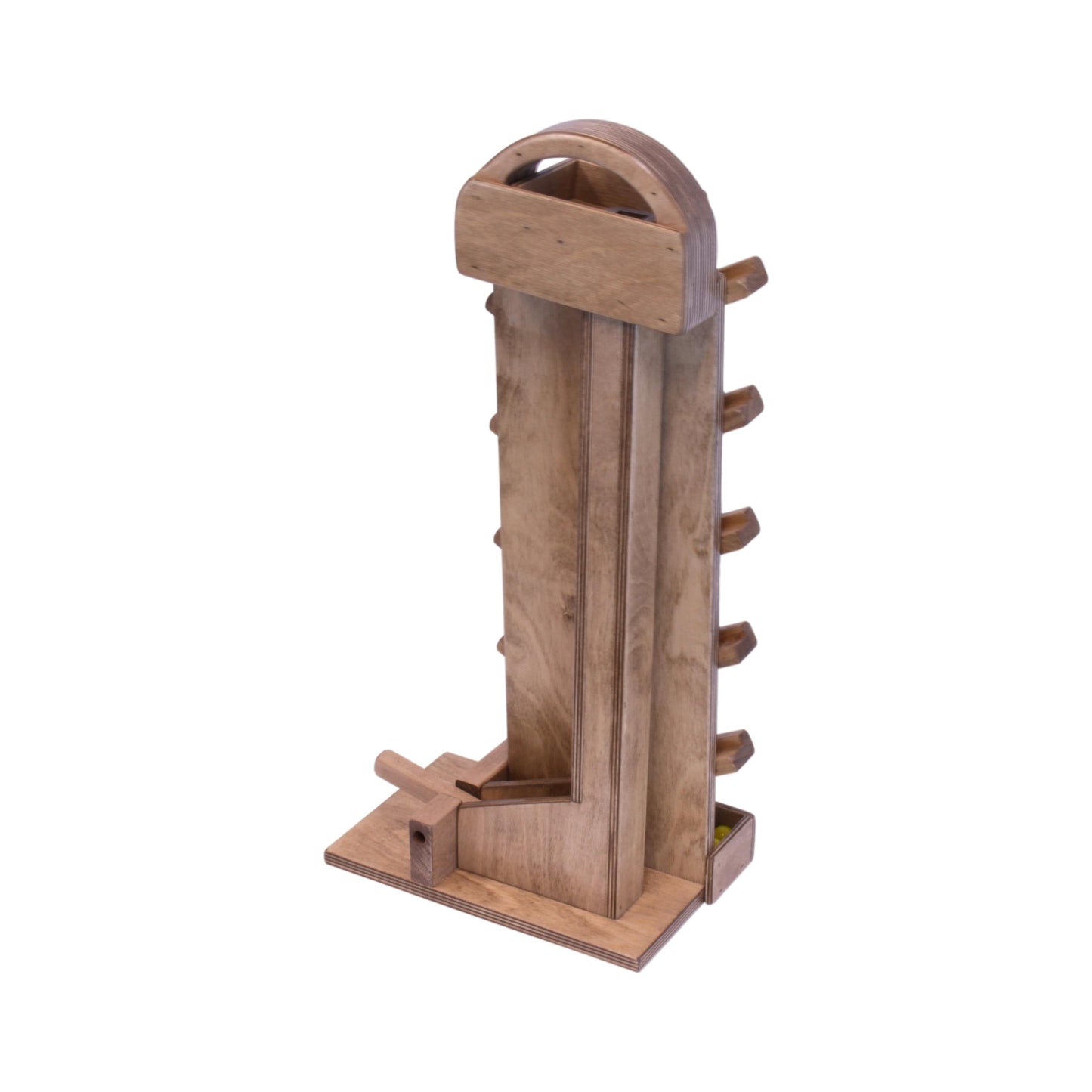NEW! Wooden Marble Launcher Toy with Glass Marbles, Amish-Made