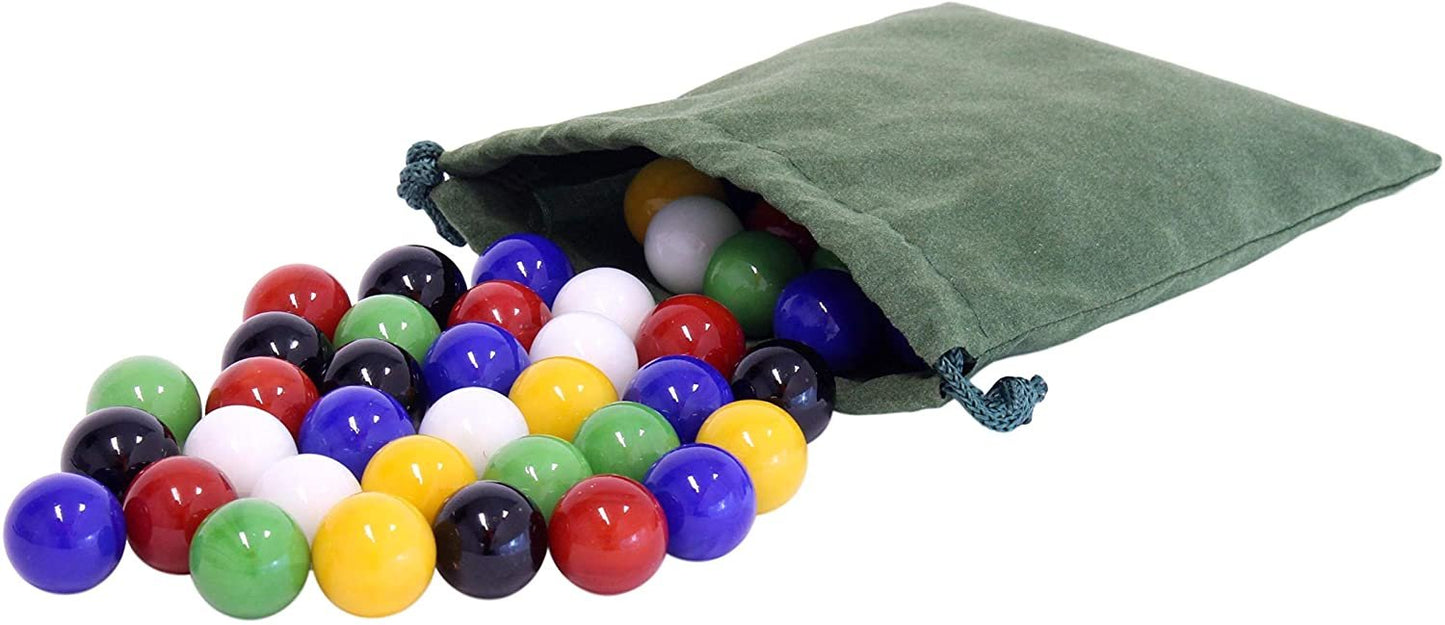 Bag of 60 Glass Marbles for Chinese Checkers Game, Large 3/4" (18mm)