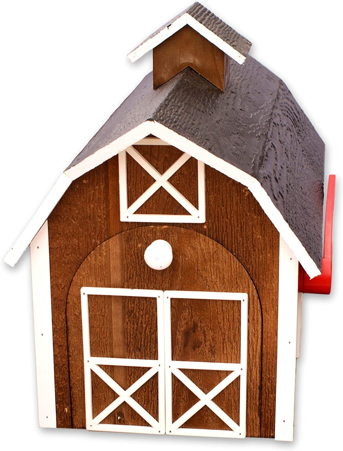 Amish-Made Wooden Mailbox, Dutch Barn Style, Post-Mount