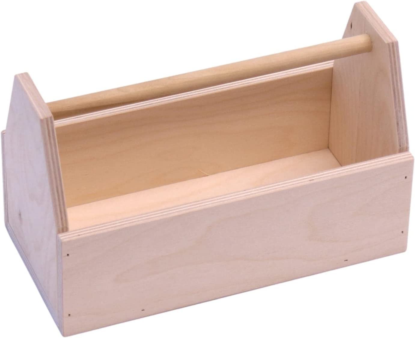 Kid's Play Tool Box Toy Set, 6 Piece Wooden Toy Tool Set, Unfinished
