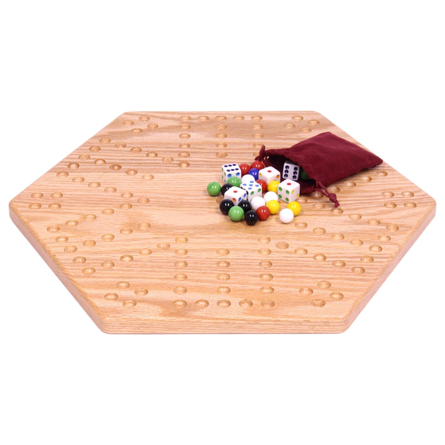 Solid Oak 16" Wide Aggravation Game, Unpainted Holes