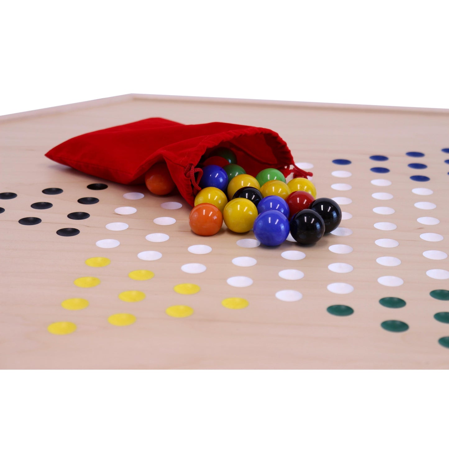 Aggravation and Chinese Checkers Combo Game Board Set - 25" Wide - Maple Wood - with Large 1" Marbles and Dice Included