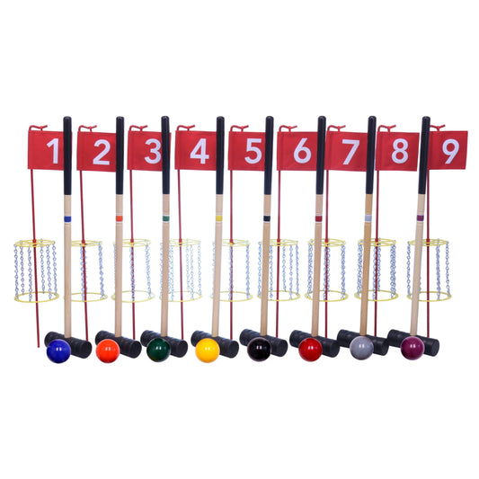 Amish-Made Deluxe Flag Croquet Golf Game Set, With Duffel Carry Bag