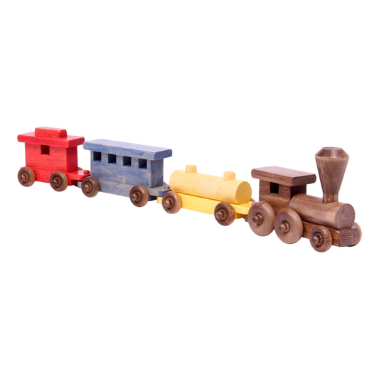 Wooden Toy Train Play Set, 24" Long, Kid-Safe Finish, Amish-Made