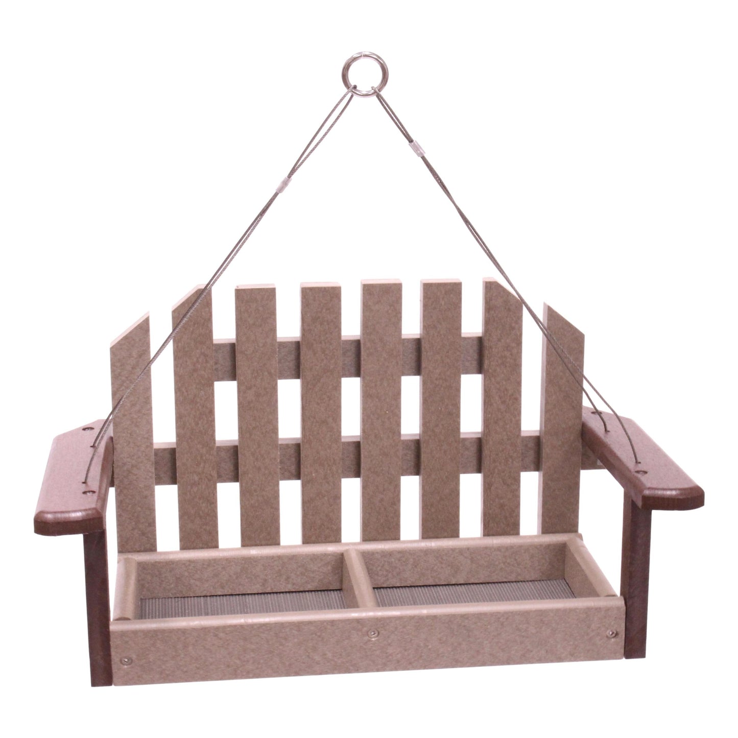 Amish-Made Porch Swing Bird Feeder, Eco-Friendly Poly Lumber Hanging Decorative Bird Feeder