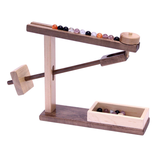 Amish-Made Wooden Marble Machine Toy, Marbles Included