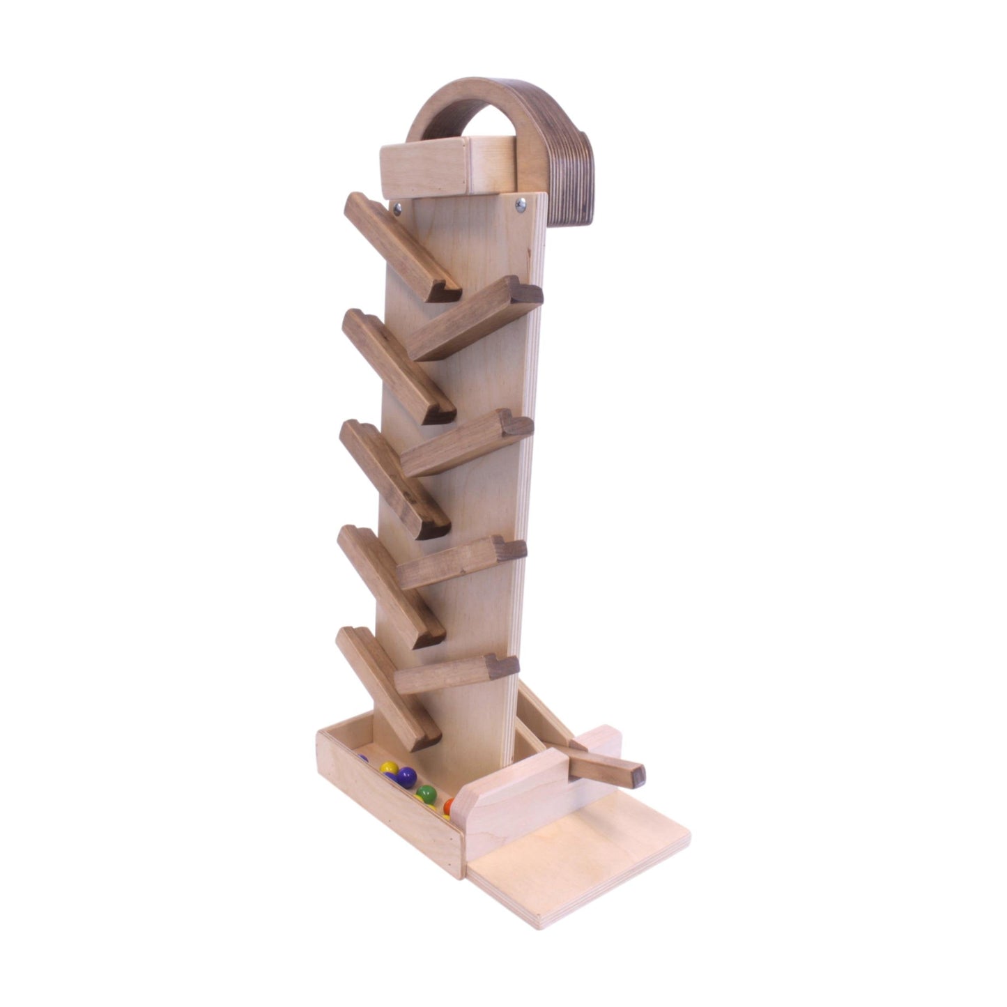 NEW! Wooden Marble Launcher Toy with Glass Marbles, Amish-Made