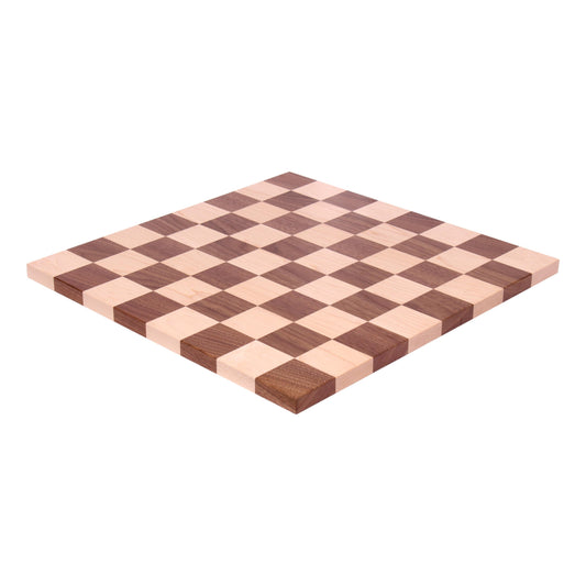 Maple/Walnut Hardwood 18" Chess and Checkers Wooden Game Board