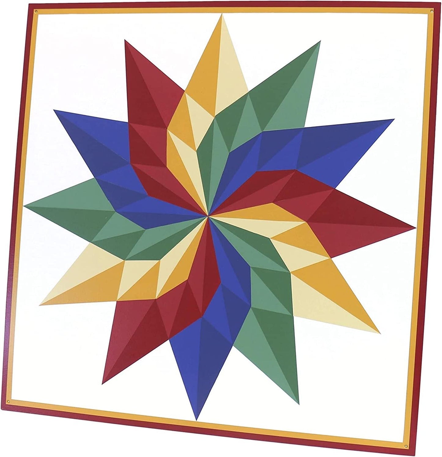 Hand-Painted Barn Quilt Sign, Dahlia "Sunburst" Design, 36" x 36"