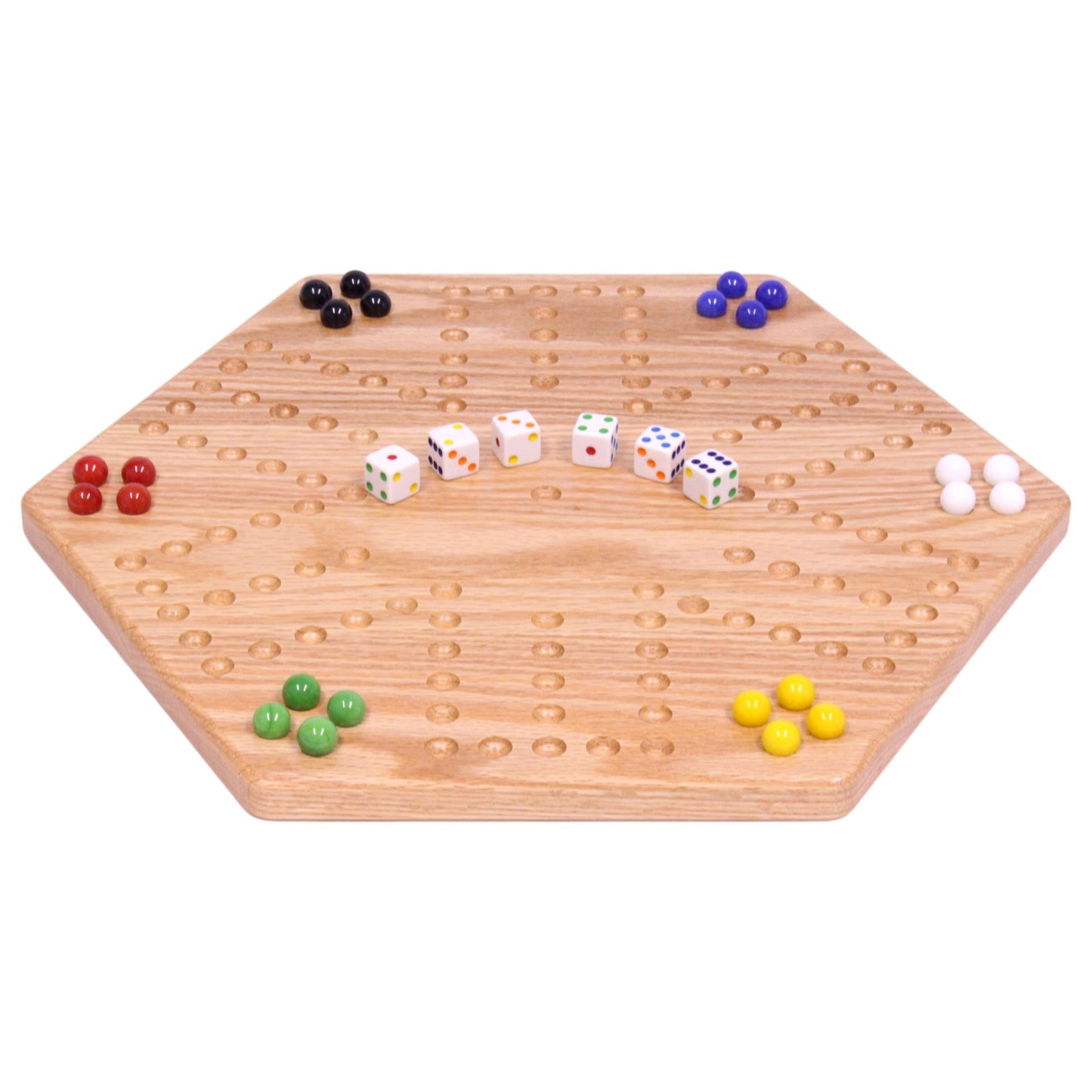 Solid Oak 16" Wide Aggravation Game, Unpainted Holes