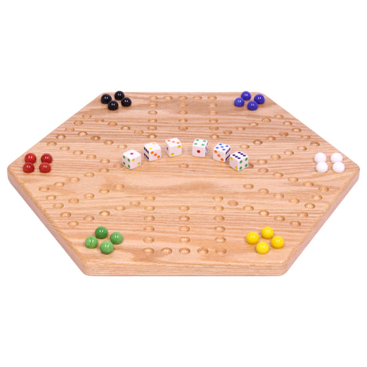 Solid Oak 16" Wide Aggravation Game, Unpainted Holes