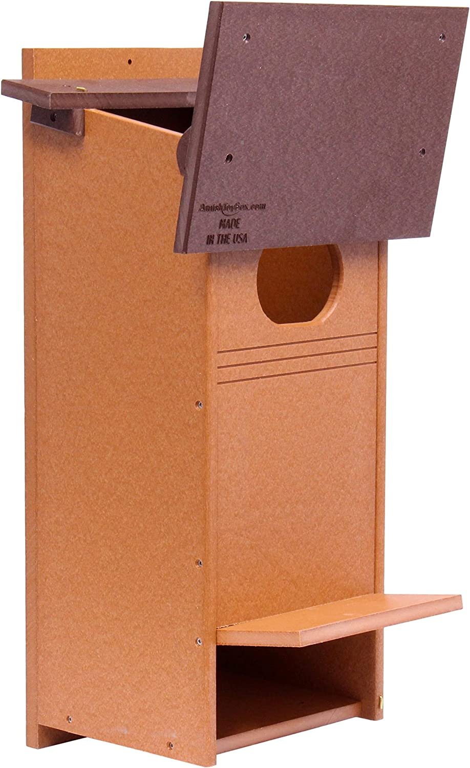 Amish-Made Wood Duck Bird House, Made with Durable Poly Lumber, Post-Mount Design