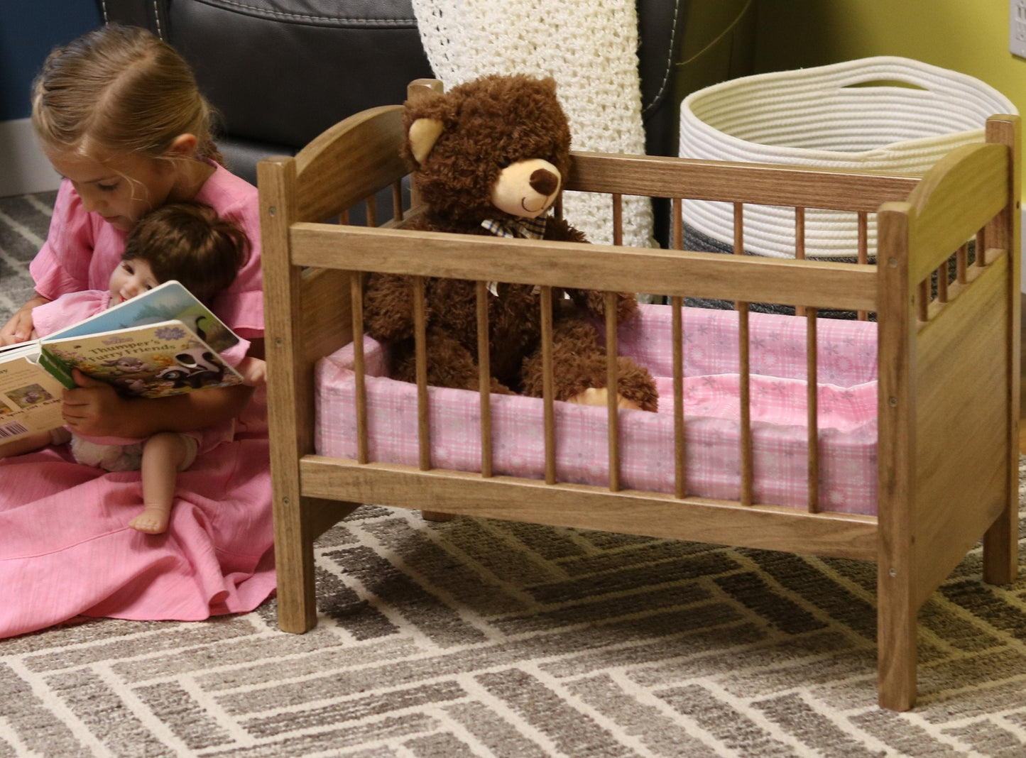 Deluxe Doll Crib with Bedding, Designed for 16-20" Dolls, Katie's Collection