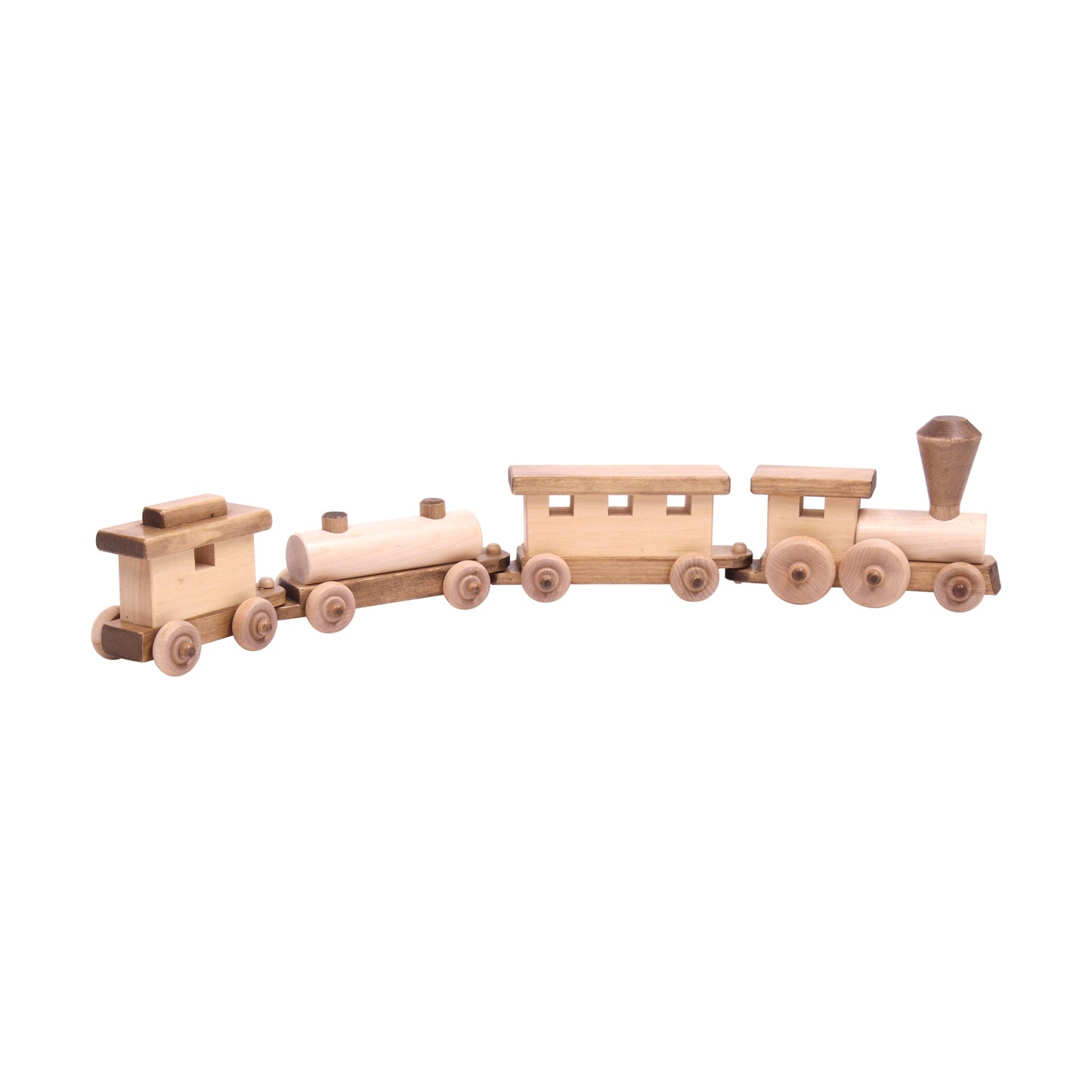 Wooden Toy Train Play Set, 24" Long, Kid-Safe Finish, Amish-Made