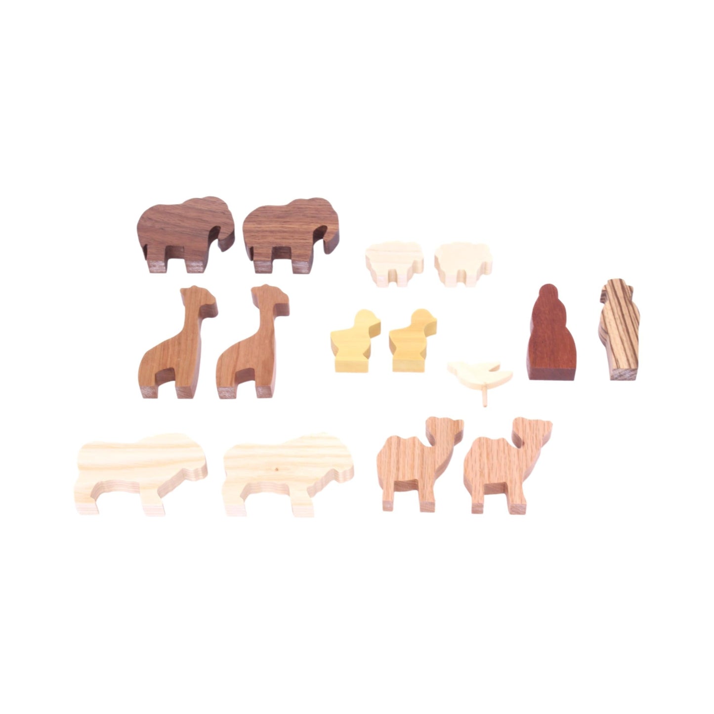 Noah's Ark Wooden Playset with 13 Animals, Removable Roof and Ramp