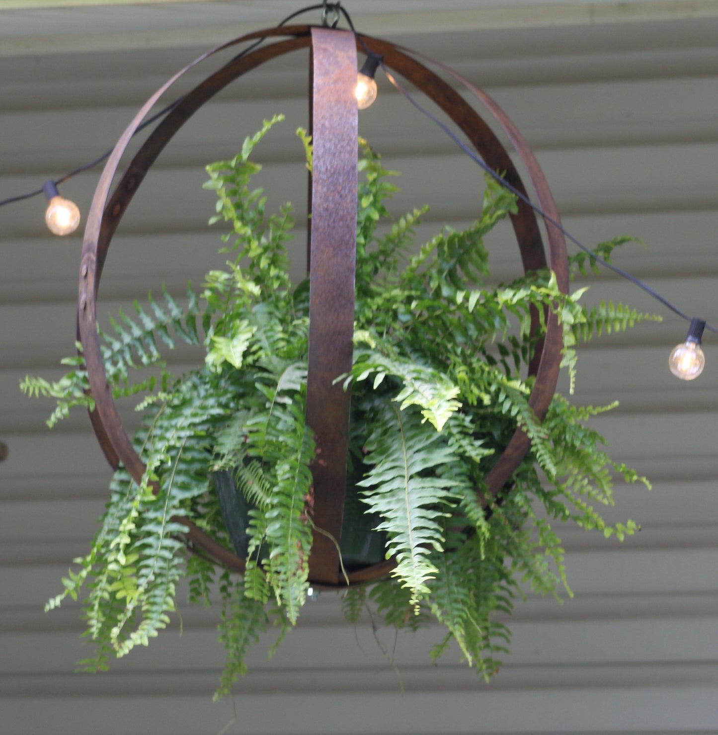 Large 3 Ring Flower Holder, Made With Reclaimed Whiskey Barrel Rings