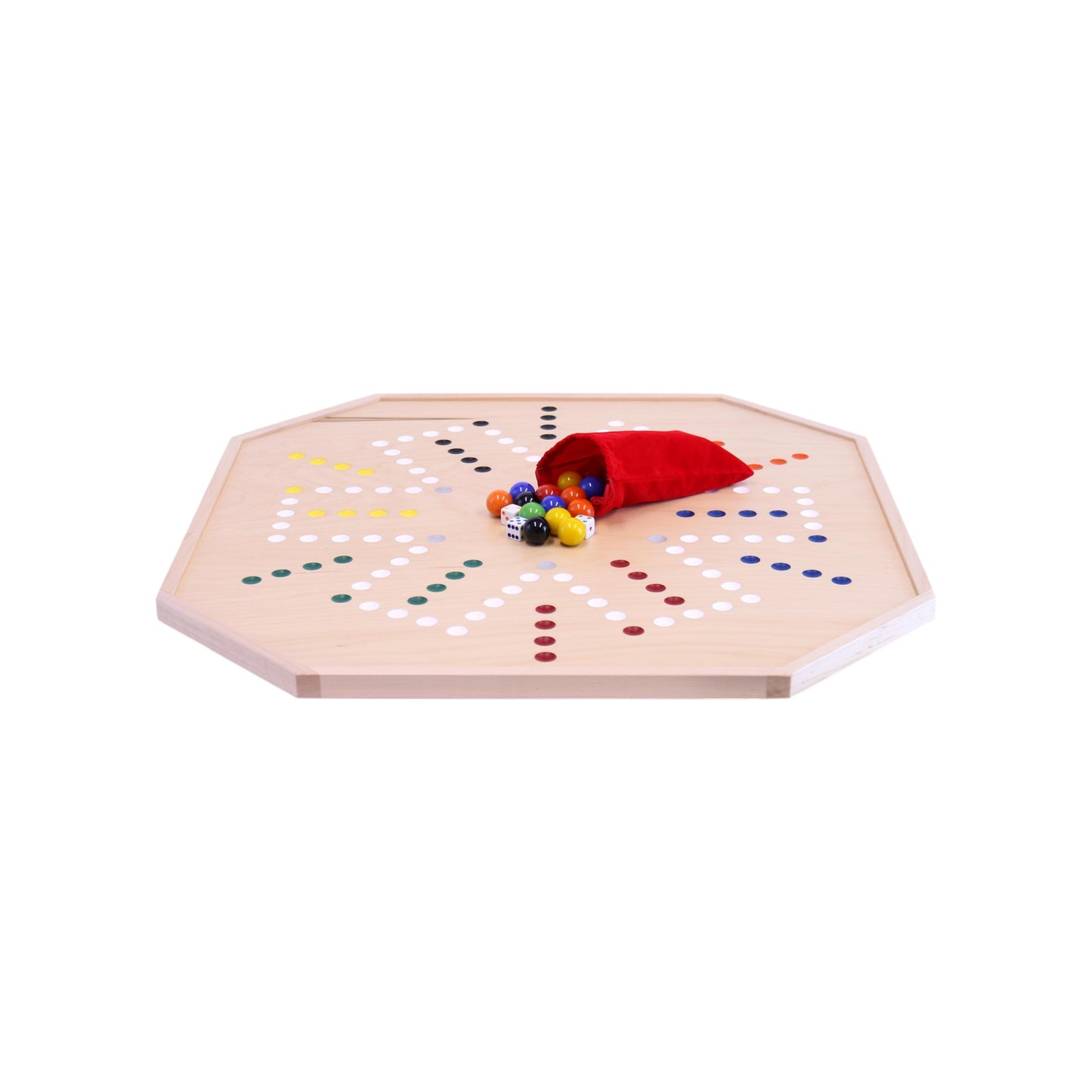 Aggravation and Chinese Checkers Combo Game Board Set - 25" Wide - Maple Wood - with Large 1" Marbles and Dice Included