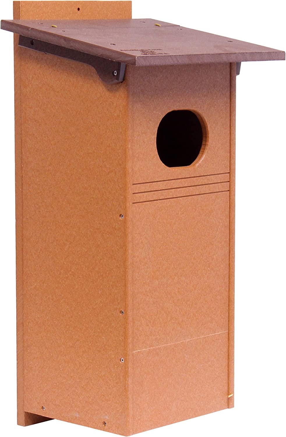 Amish-Made Wood Duck Bird House, Made with Durable Poly Lumber, Post-Mount Design