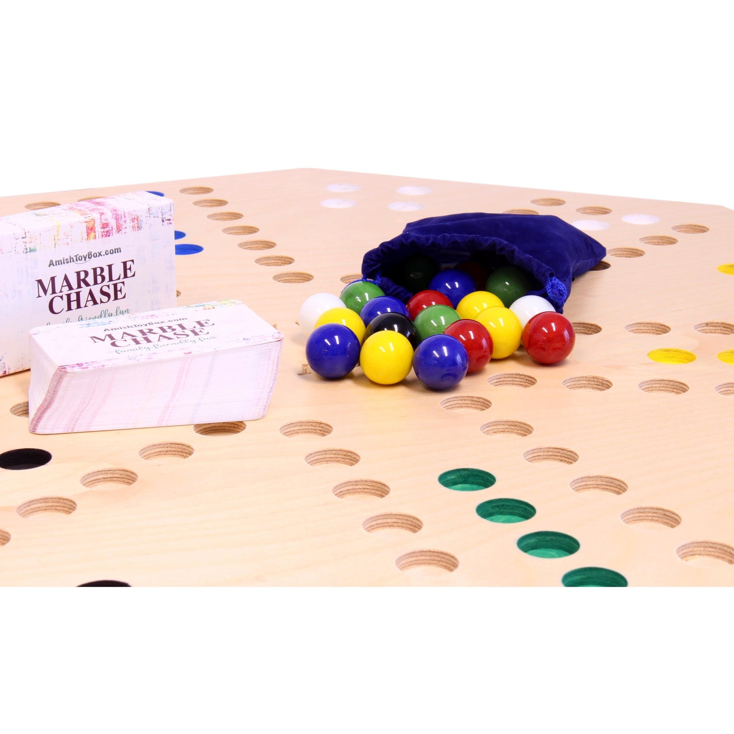 Travel Marble Chase Board Game Set, Double-Sided 23" Wide Board